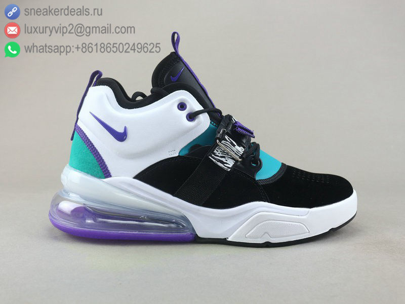 NIKE AIR FORCE 270 BLACK PURPLE LEATHER UNISEX RUNNING SHOES